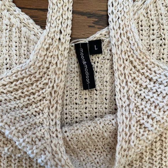 Moon & Madison Knit Sweater Tank in Oatmeal - Picture 3 of 5